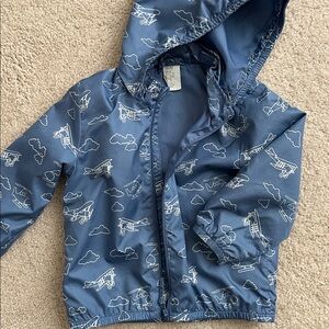 H&M Kids Blue Airplane Helicopter Raincoat